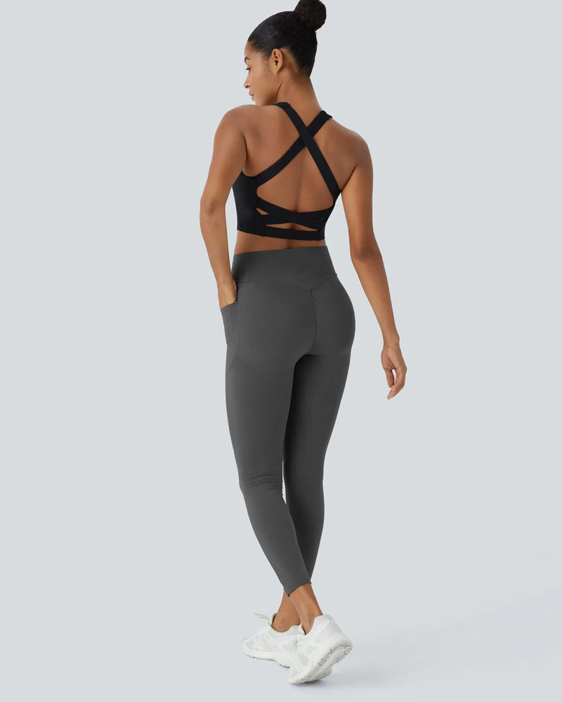High Waisted Tummy Control Shaping Training Leggings (2 Pack)